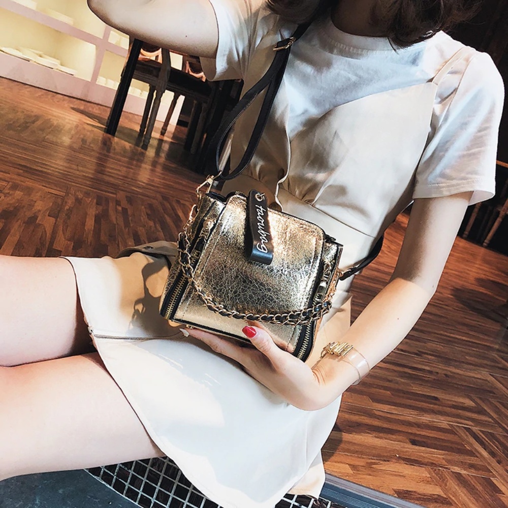 Women's Luxury Pu Leather Small Chain Shoulder Bag